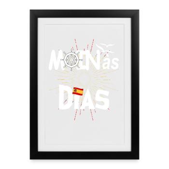 MOINas Dias - Gerahmtes Poster (27 × 37 cm) - Schwarz - Vorne