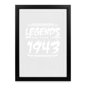 1943 - Born 1943 - Built in 1943 - Framed poster (27 × 37 cm) - black - Front