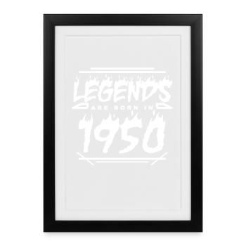 1950 - Né en 1950 - Construit en 1950 - Affiche encadrée (27 × 37 cm) - noir - Devant