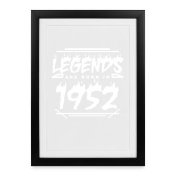 1952 - Jahrgang 1952 - Baujahr 1952 - Gerahmtes Poster (27 × 37 cm) - Schwarz - Vorne