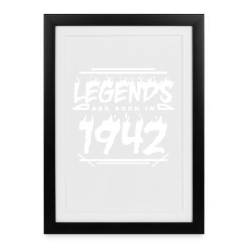1942 - Né en 1942 - Construit en 1942 - Affiche encadrée (27 × 37 cm) - noir - Devant