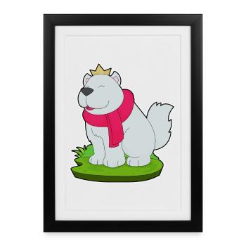Hund Krone - Gerahmtes Poster (27 × 37 cm) - Schwarz - Vorne