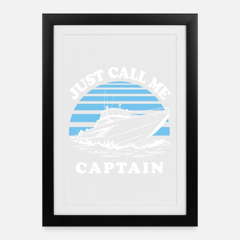 Call Me Captain | Boat - Framed poster (27 × 37 cm) - black