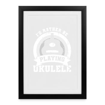 Quote: Ukulele - Framed poster (27 × 37 cm) - black - Front