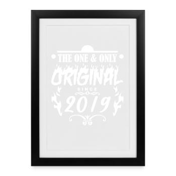 2019 - Année de construction 2019 - Année 2019 - Affiche encadrée (27 × 37 cm) - noir - Devant