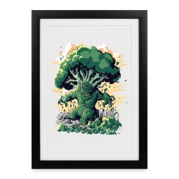 Giant Broccoli Monster Broccoli - Framed poster (27 × 37 cm) - black - Front