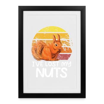 I 've lost my nuts - Gerahmtes Poster (27 × 37 cm) - Schwarz - Vorne
