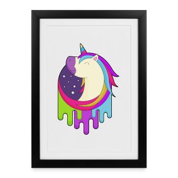 Étoiles Licorne - Affiche encadrée (27 × 37 cm) - noir - Devant