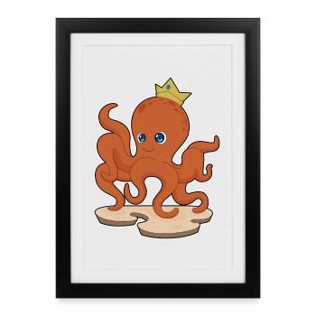 Couronne de pieuvre - Affiche encadrée (27 × 37 cm) - noir - Devant