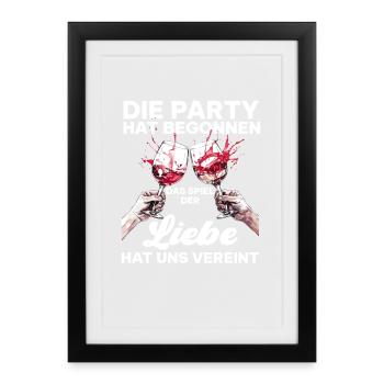 Junggesellenabschied Hochzeit Liebe Spruch - Gerahmtes Poster (27 × 37 cm) - Schwarz - Vorne