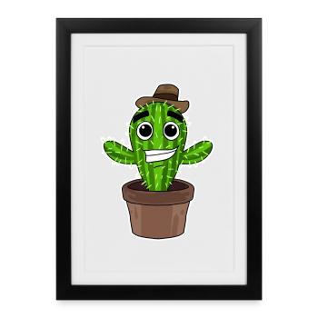 Cactus Cowboy - Framed poster (27 × 37 cm) - black - Front