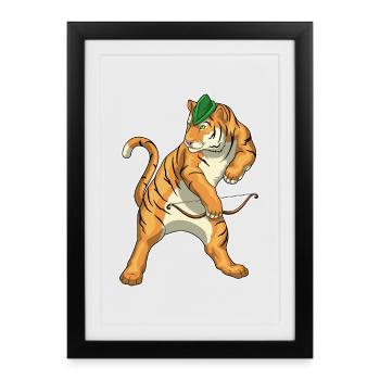 Tiger Archer Bow - Framed poster (27 × 37 cm) - black - Front