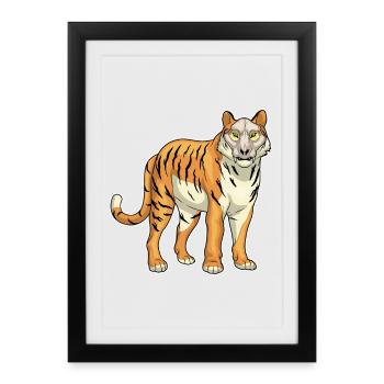 Masque de crâne de tigre - Affiche encadrée (27 × 37 cm) - noir - Devant