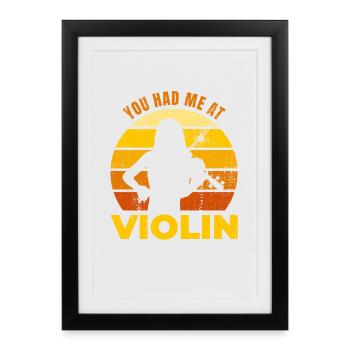 Tu m’as eu au violon - Affiche encadrée (27 × 37 cm) - noir - Devant