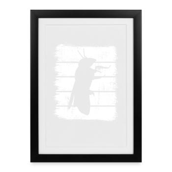 Biene Skizze - Gerahmtes Poster (27 × 37 cm) - Schwarz - Vorne