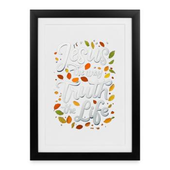 Vérité de la Voie de Jésus - Affiche encadrée (27 × 37 cm) - noir - Devant