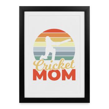 Funny Cricket Mom - Framed poster (27 × 37 cm) - black - Front