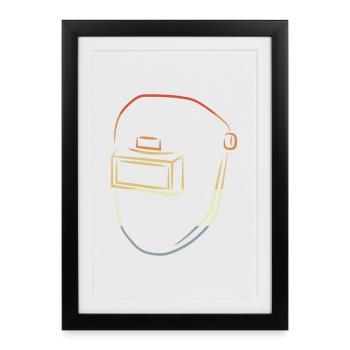 Welding Mask Drawing - Framed poster (27 × 37 cm) - black - Front