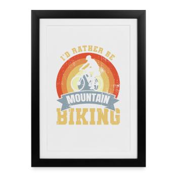Vintage Mountain Biking Saying - Framed poster (27 × 37 cm) - black - Front