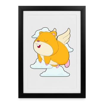 Nuages de hamster - Affiche encadrée (27 × 37 cm) - noir - Devant