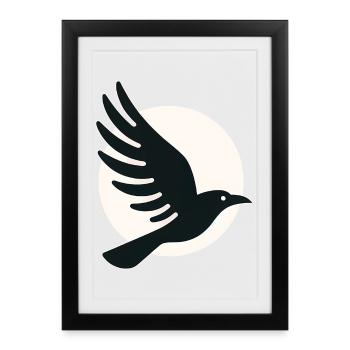 Raven Moon Flight - Framed poster (27 × 37 cm) - black - Front