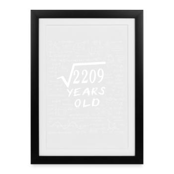 47. Geburtstag 47 Jahre Quadratwurzel aus 2209 - Gerahmtes Poster (27 × 37 cm) - Schwarz - Vorne