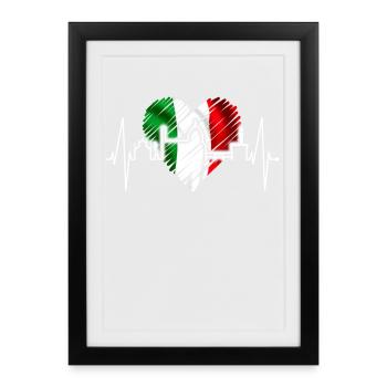 Florence Skyline Italy Heartbeat I Love Firenze - Framed poster (27 × 37 cm) - black - Front