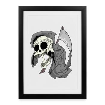Grim Reaper laughs funny laugh - Framed poster (27 × 37 cm) - black - Front