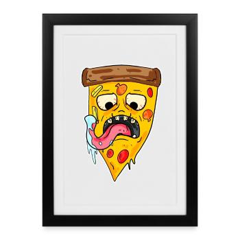 Pizza Monster - Framed poster (27 × 37 cm) - black - Front