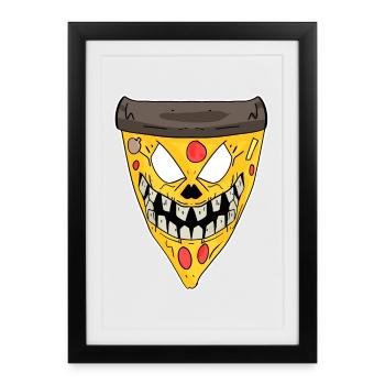 Pizza Zombie - Framed poster (27 × 37 cm) - black - Front
