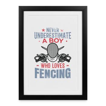 Little Fencer - Framed poster (27 × 37 cm) - black - Front