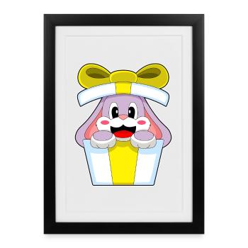 Bunny Christmas Package - Framed poster (27 × 37 cm) - black - Front