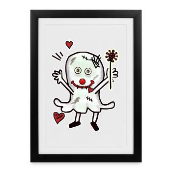 Halloween Ghost Love Heartbreak Heartbreak - Framed poster (27 × 37 cm) - black - Front