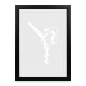 Kidboxer Garçon - Affiche encadrée (27 × 37 cm) - noir - Devant