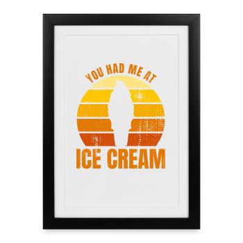 Amateurs de crème glacée - Affiche encadrée (27 × 37 cm) - noir - Devant