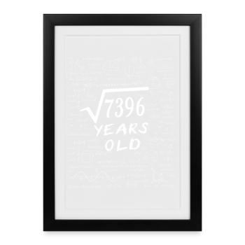 86th Birthday 86 years Square root of 7396 math - Framed poster (27 × 37 cm) - black - Front