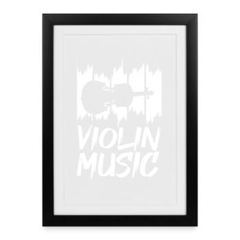 Musique de violon amusante - Affiche encadrée (27 × 37 cm) - noir - Devant