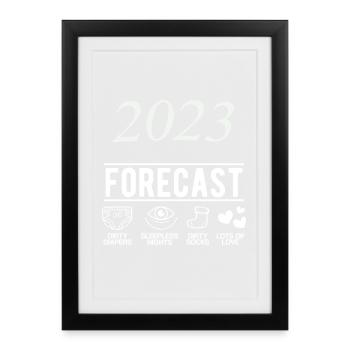 2023 Dirty Diapers Forecast Sleepless Nights - Gerahmtes Poster (27 × 37 cm) - Schwarz - Vorne