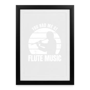Flute Player Quote - Framed poster (27 × 37 cm) - black - Front