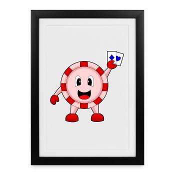 Poker Poker Jetons Cartes de poker - Affiche encadrée (27 × 37 cm) - noir - Devant