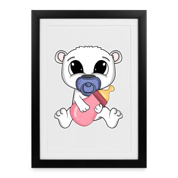 Baby Bear - Framed poster (27 × 37 cm) - black - Front