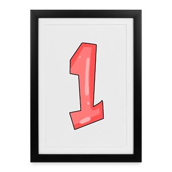 1 red - Framed poster (27 × 37 cm) - black - Front