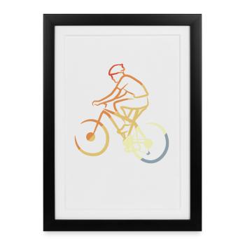 Vététistes vintage - Affiche encadrée (27 × 37 cm) - noir - Devant