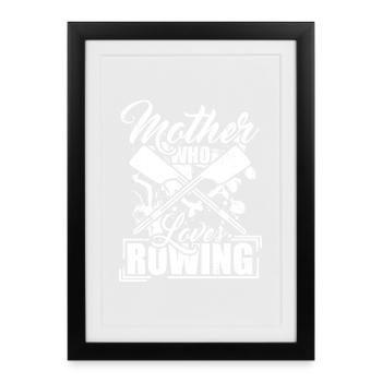 Mother who loves rowing - Framed poster (27 × 37 cm) - black - Front