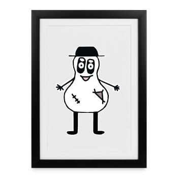 Halloween Ghost Ghost Horror Kids Child Hello - Framed poster (27 × 37 cm) - black - Front