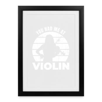 Dicton de violoniste - Affiche encadrée (27 × 37 cm) - noir - Devant