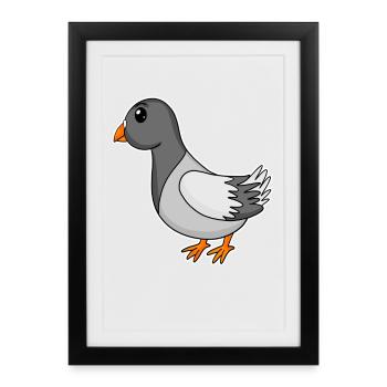 Colombe - Affiche encadrée (27 × 37 cm) - noir - Devant