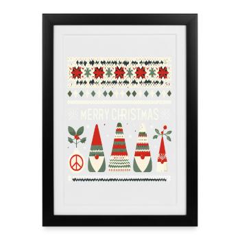 Christmas Gnomes Knitting Pattern - Framed poster (27 × 37 cm) - black - Front
