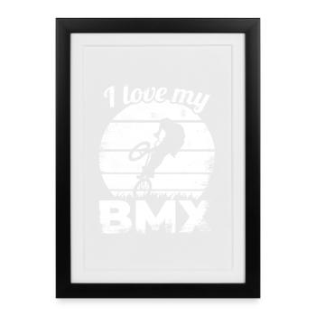Dicton de pilote de BMX - Affiche encadrée (27 × 37 cm) - noir - Devant