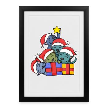 Arbre de Noël Arbre de Noël - Affiche encadrée (27 × 37 cm) - noir - Devant